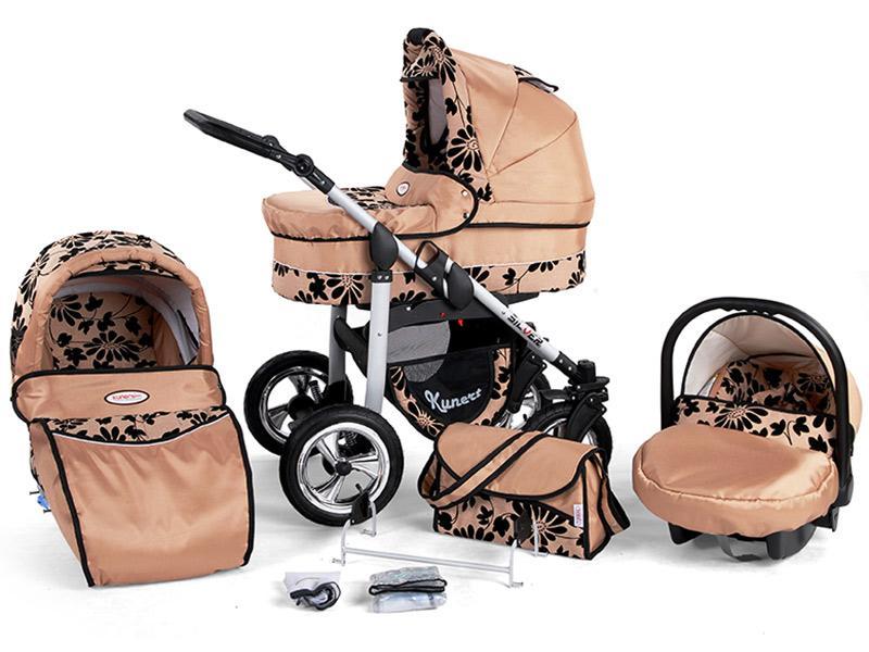 Carucior Copii 3 In 1 Kunert Silver Maro Crem