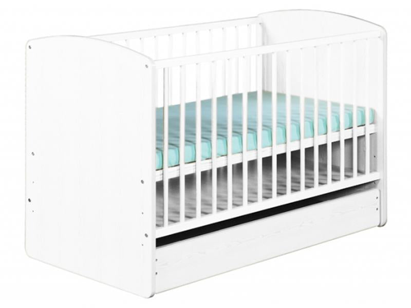 Patut Cu Sertar KLUPS Karolina II Alb + Saltea 12 MyKids MyDreams