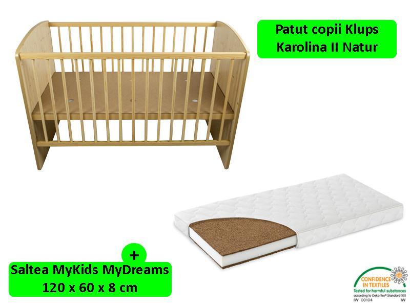 Patut Klups Karolina II Natur + Saltea 8 MyKids MyDreams