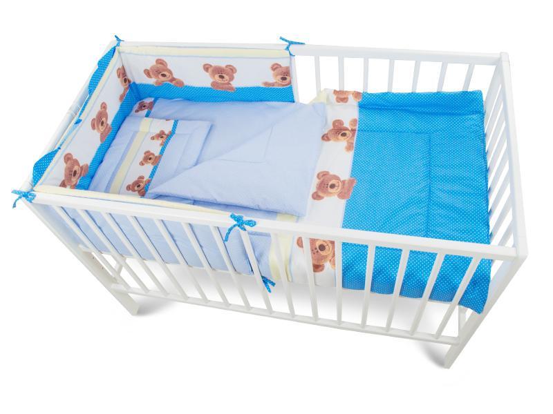 Lenjerie MyKids Teddy Bulinuta Albastru 5 Piese 120x60 cm