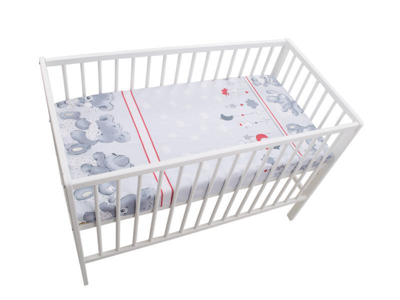 Lenjerie MyKids Teddy Hug Gri 4 Piese 120x60