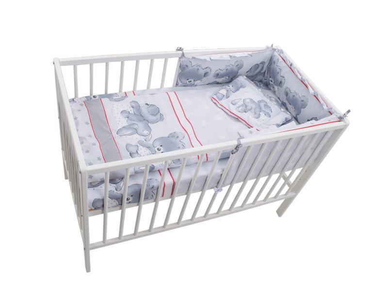 Lenjerie MyKids Teddy Hug Gri 4 Piese 120x60