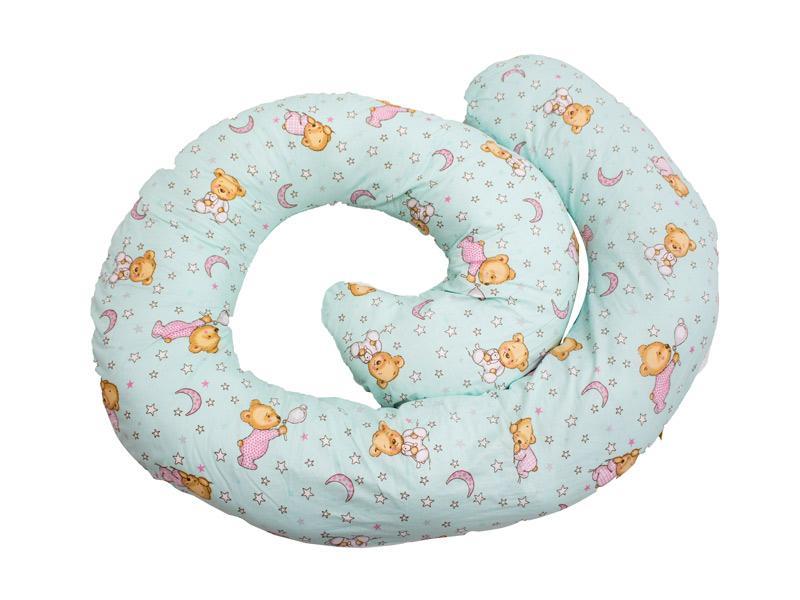 Perna De Alaptare Multifunctionala MyKids Teddy Stelute Turcoaz