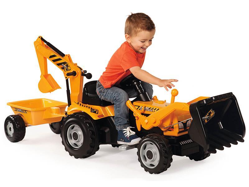 Tractor copii Smoby 033389 Builder Max cu remorca si cupa excavator