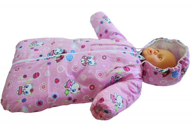 Sac bebe pentru carucior Pisica Roz