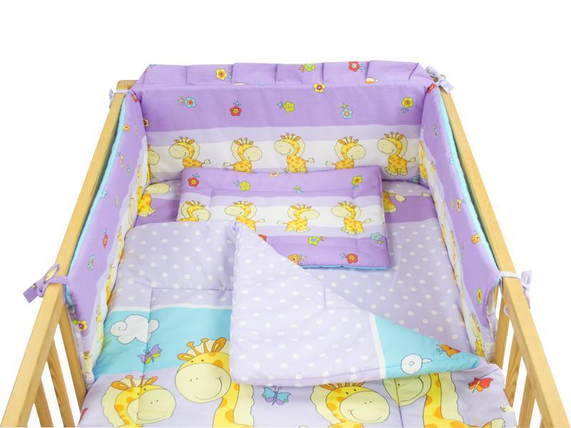 Lenjerie MyKids Happy Giraffe Mov 5 Piese 120x60 cm