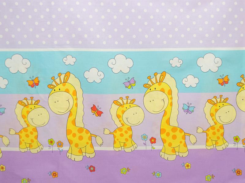 Lenjerie MyKids Happy Giraffe Mov 4+1 Piese 120x60 cm