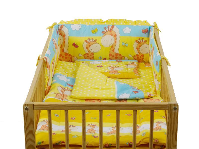 Lenjerie MyKids Happy Giraffe Galben 4+1 Piese 140x70 cm