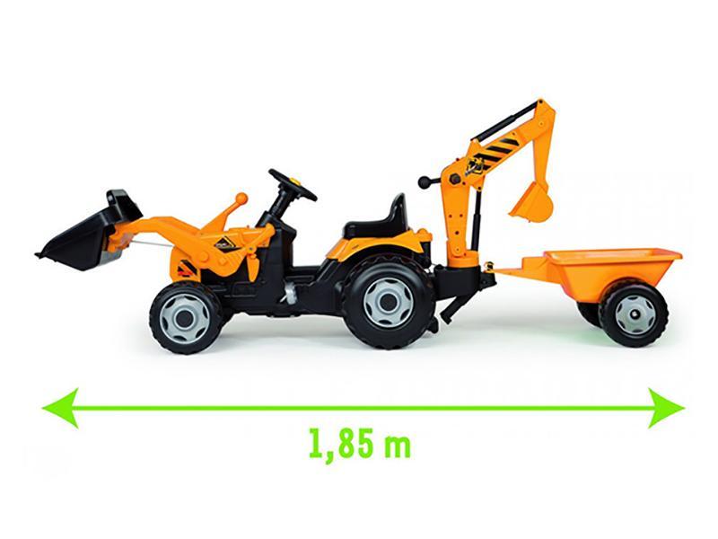 Tractor copii Smoby 033389 Builder Max cu remorca si cupa excavator