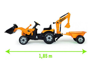 Tractor copii Smoby 033389 Builder Max cu remorca si cupa excavator