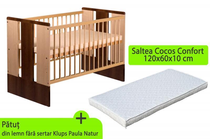 Patut KLUPS Paula Natur Wenge + Saltea 10 MyKids