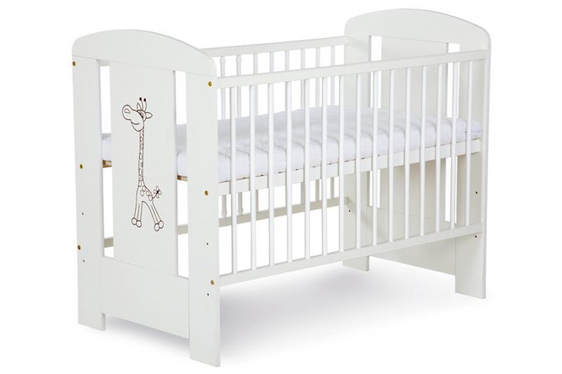 Patut SAFARI GIRAFFE ALB KLUPS Din Lemn Pentru Copii