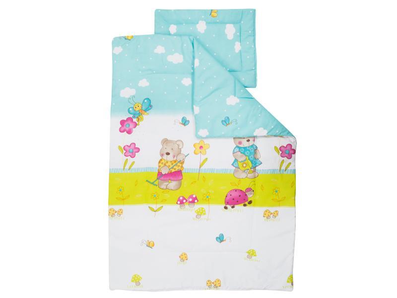 Lenjerie MyKids Teddy Gradina Albastru 4 Piese 120x60