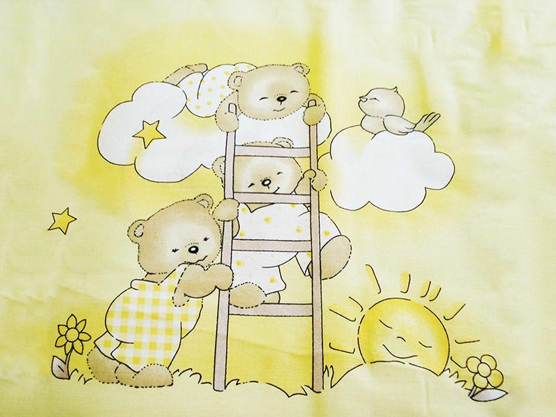 Lenjerie MyKids Teddy Scarita Galben 4 Piese 120x60