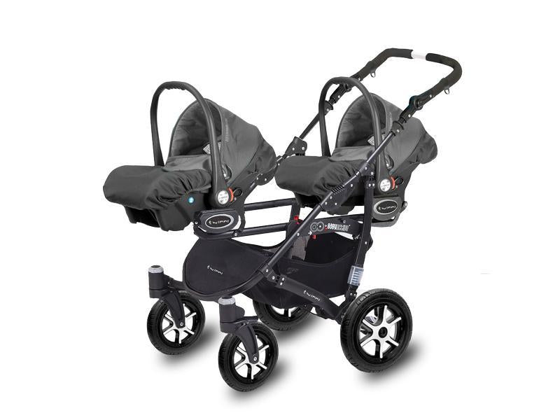 Carucior Pentru Gemeni MyKids Twinni Dark Black 3 In 1