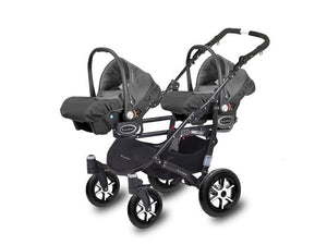 Carucior Pentru Gemeni MyKids Twinni Dark Black 3 In 1