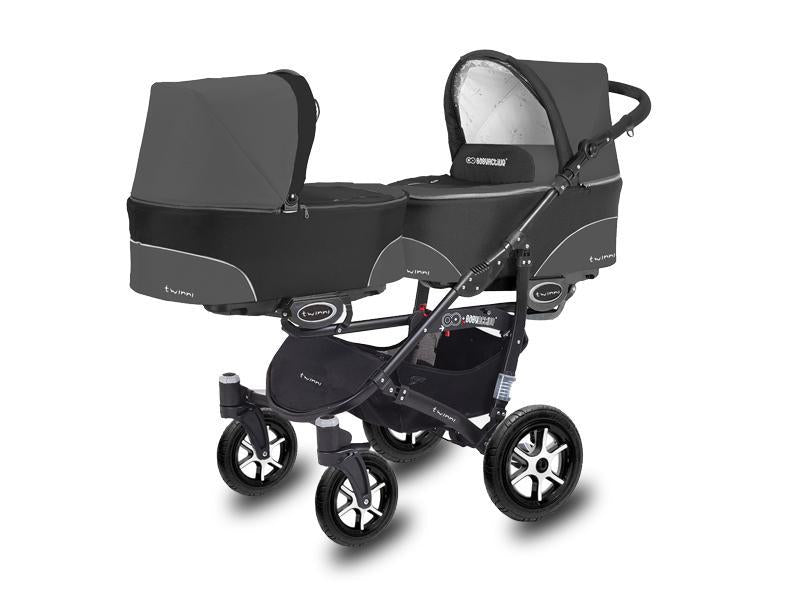 Carucior Pentru Gemeni MyKids Twinni Dark Black 3 In 1