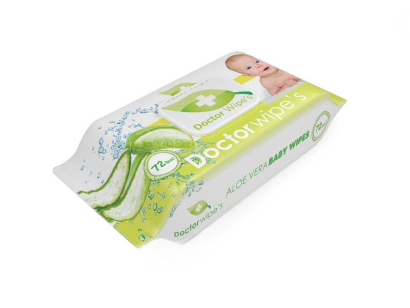 Servetele umede copii Doctor Wipes Aloe cu capac 72 Buc