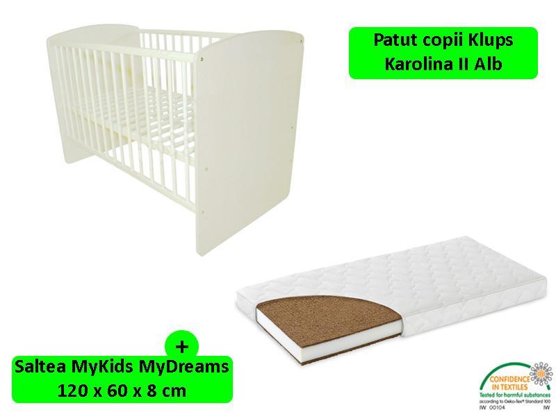 Patut Klups Karolina II Alb + Saltea 8 MyKids MyDreams