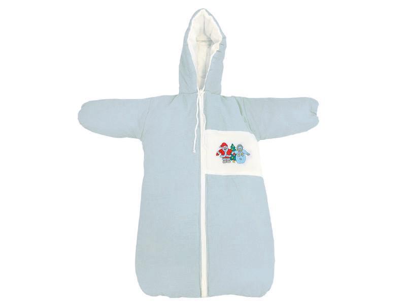 Sac bebe pentru carucior Mos Craciun Albastru