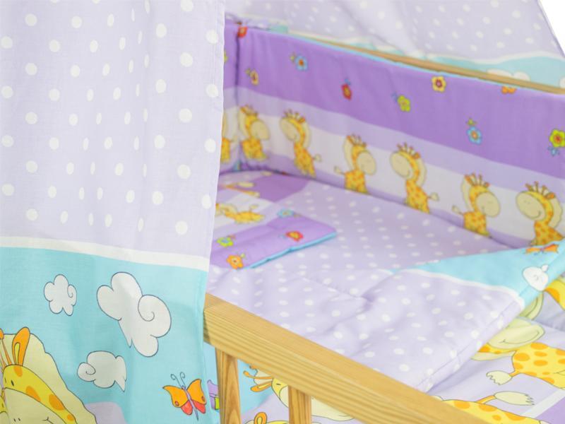 Lenjerie MyKids Happy Giraffe Mov 5 Piese 120x60 cm