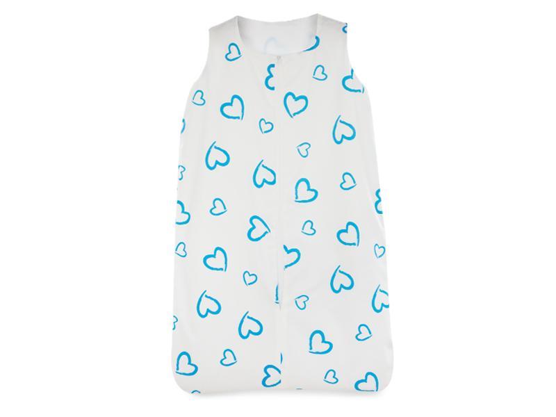 Sac de dormit MyKids cu pernita cadou 130x80 cm Inimi Albastru