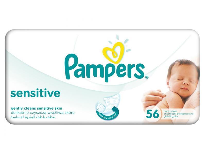 Pampers Servetele Sensitive Alb, 56 bucati