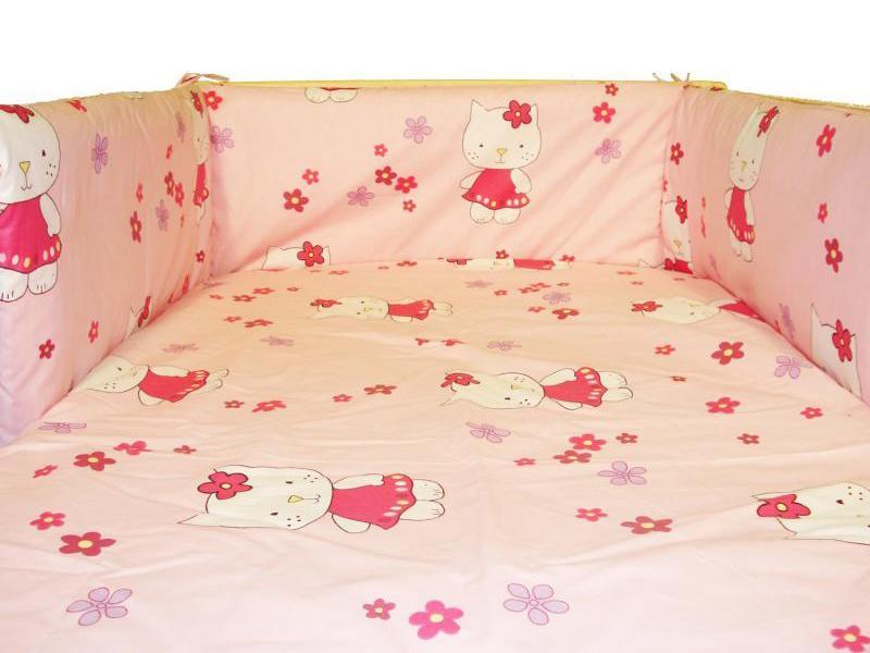 Lenjerie MyKids Little Cat Roz 4 Piese 140x70