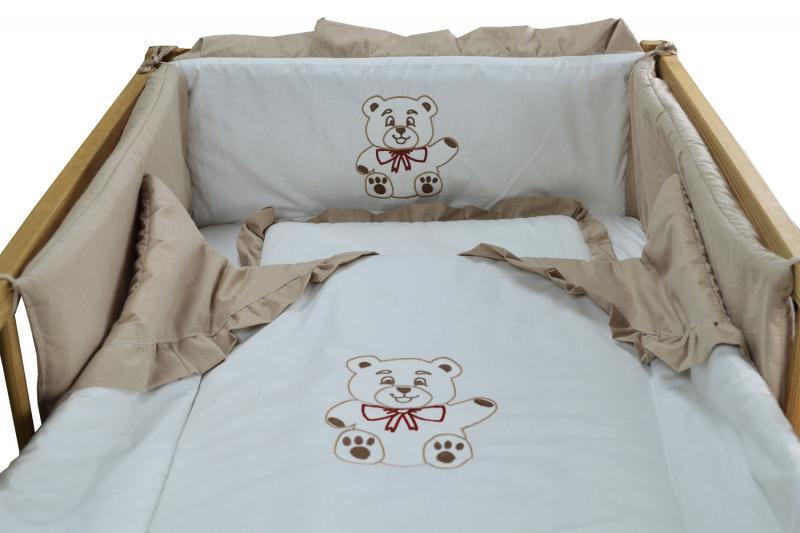 Lenjerie MyKids Cu Broderie Teddy Fundita 4 Piese 120x60