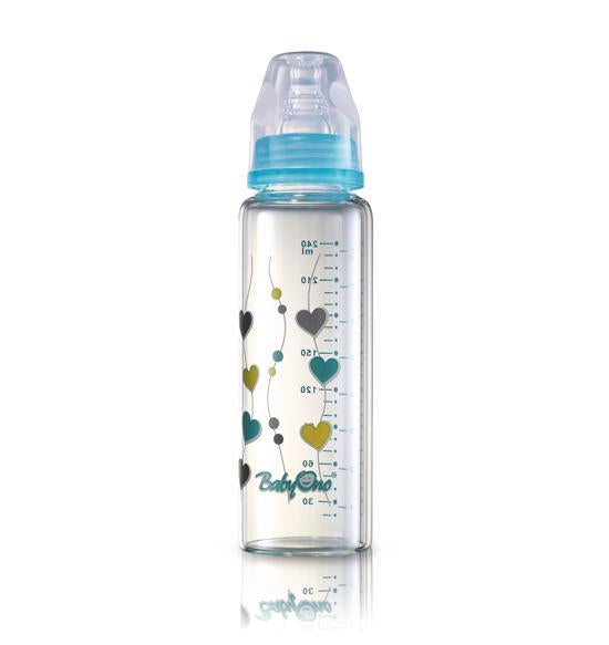 Biberon copii din sticla de la 0 luni cu gat standard Baby Ono 1340 240 ml