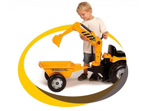 Tractor copii Smoby 033389 Builder Max cu remorca si cupa excavator