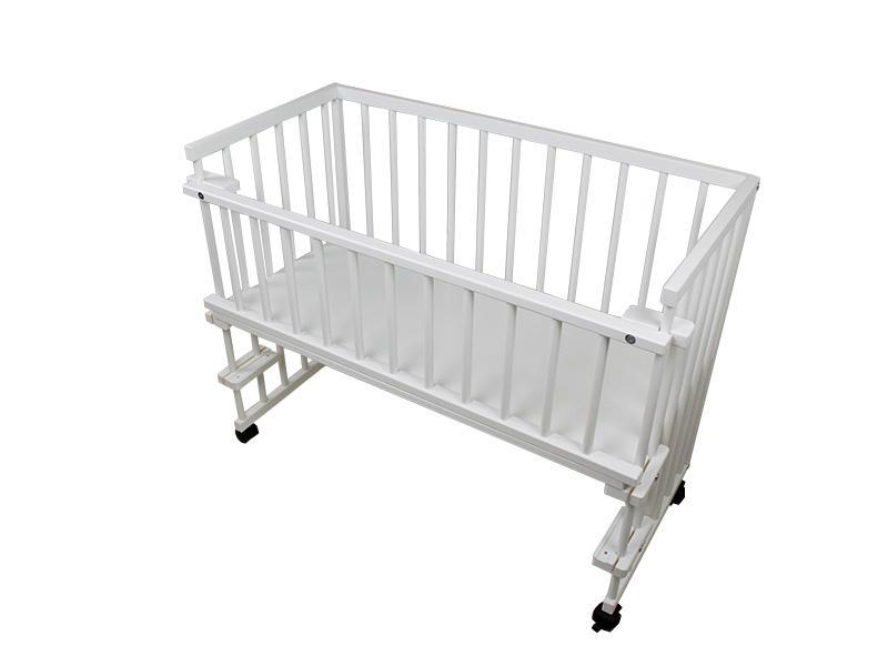 Patut copii lemn fara sertar KLUPS Piccolo Due Alb-Albastru Cu Saltea