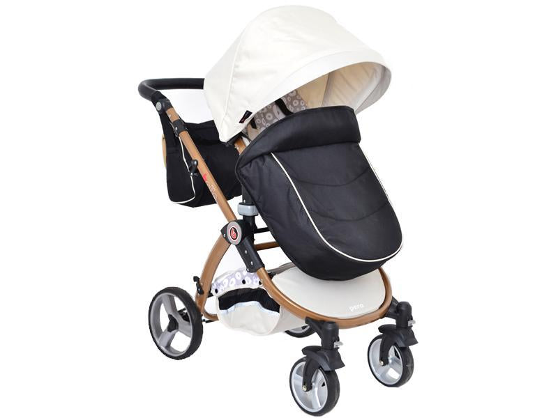 Carucior 3 In 1 ANMAR PERA Negru Crem Cu Cerculete