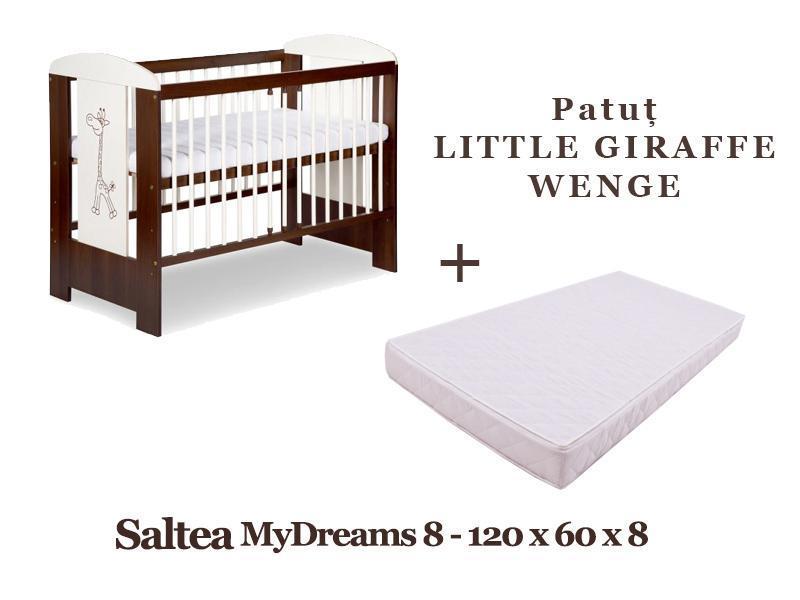 Patut KLUPS Little Giraffe Wenge + Saltea MyDreams 8