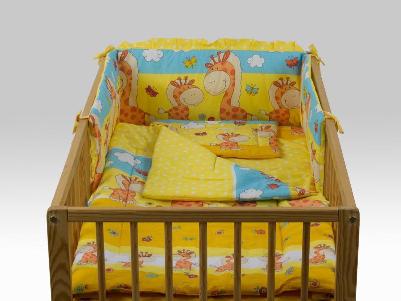 Lenjerie MyKids Happy Giraffe Galben 4 Piese 120x60