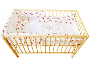 Aparatoare Laterala MyKids Cu Broderie Princess Inimi Rosu 120x60