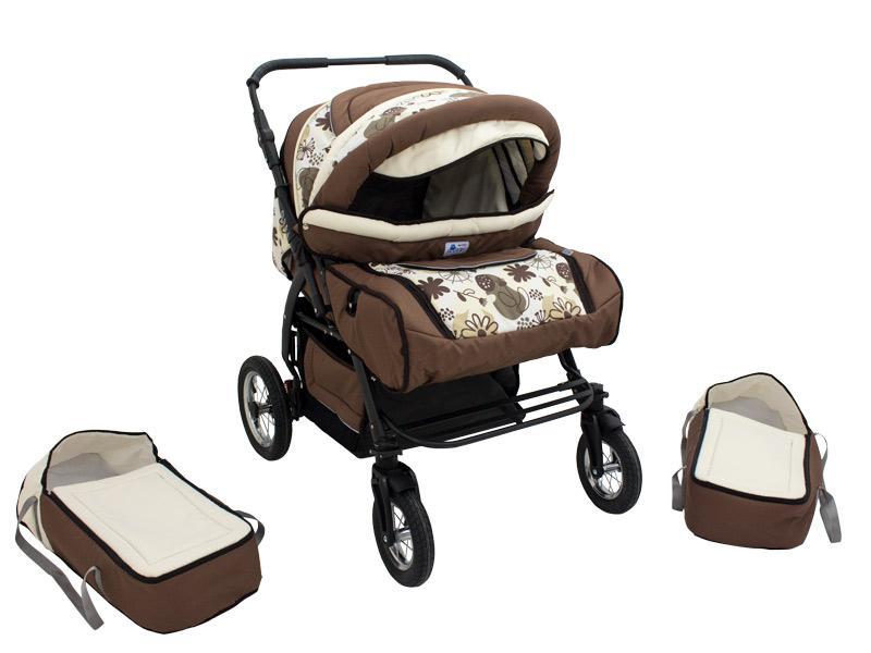 Carucior Pentru Gemeni MyKids Duet Maro-Beige 4