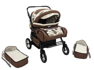Carucior Pentru Gemeni MyKids Duet Maro-Beige 4