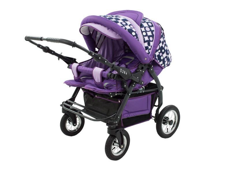Carucior Pentru Gemeni MyKids Duet Mov Inchis-Mov Deschis