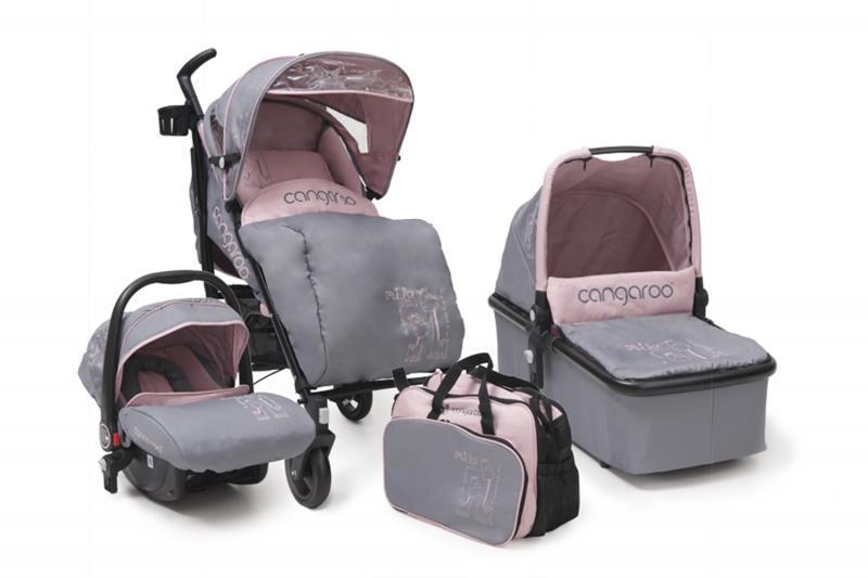 Carucior Copii 3 In 1 CANGAROO Mila Roz