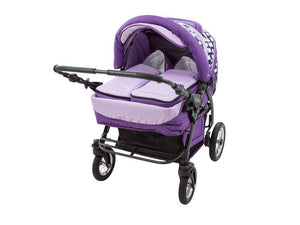Carucior Pentru Gemeni MyKids Duet Mov Inchis-Mov Deschis