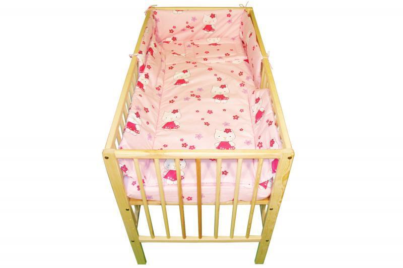 Lenjerie MyKids Little Cat ROZ 4+1 Piese 120x60