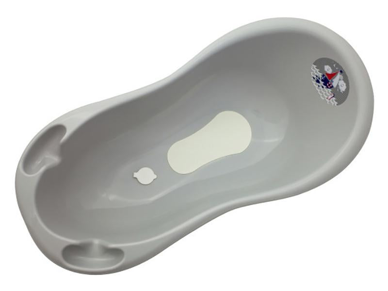 Cadita Baie Bebe cu Evacuare si Termometru MyKids Ocean Sea 100 cm Gri