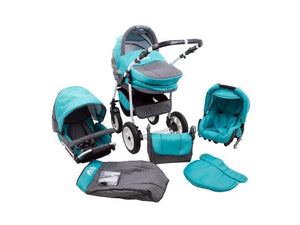 Carucior Copii 3 In 1 MyKids Fenix Turquoise-Gri