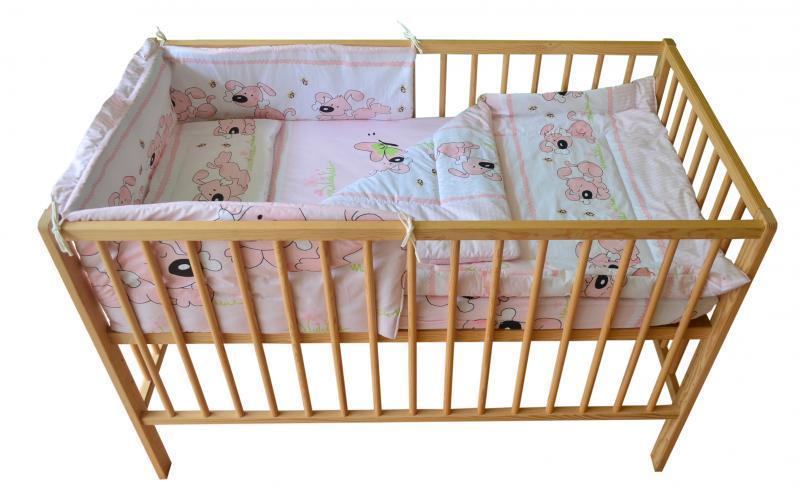 Lenjerie MyKids Catelus Roz  4 piese 120x60  cm