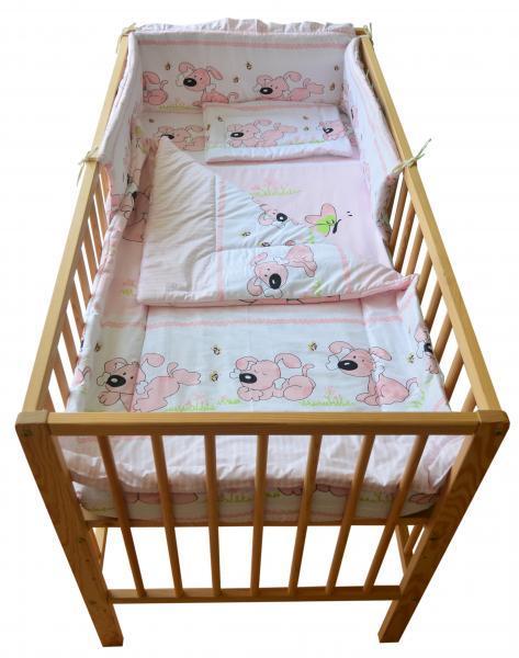 Lenjerie MyKids Catelus Roz  5 piese 120x60  cm