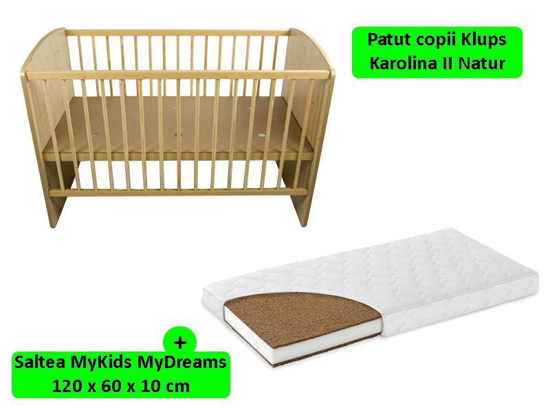 Patut Klups Karolina II Natur + Saltea 10 MyKids MyDreams