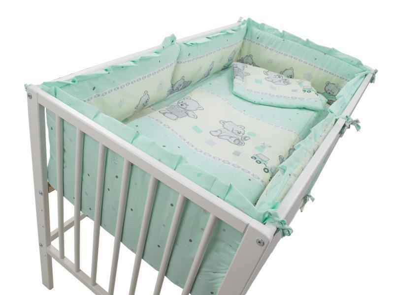 Lenjerie MyKids Teddy Toys Turquoise 4+1 Piese M2 120x60
