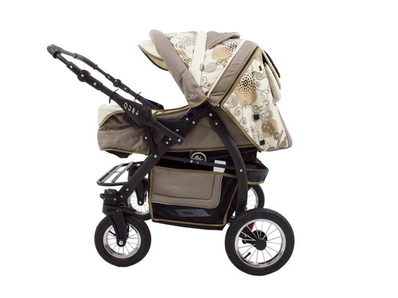 Carucior Pentru Gemeni MyKids Duet Maro Deschis-Bej
