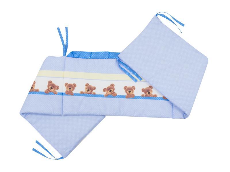 Lenjerie MyKids Teddy Buline Albastru 4 Piese 140x70